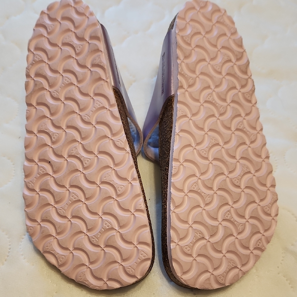 Birkenstock Metallic Lilac Sandals Size 39 New In Box - Picture 3 of 6